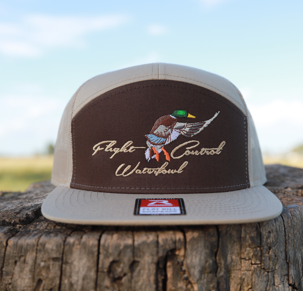 Khaki/ Brown panel mallard hat - Main Image