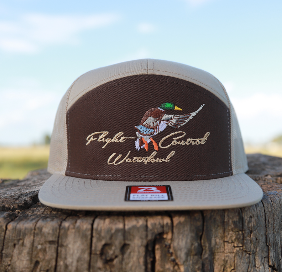 Khaki/ Brown 7 panel mallard hat